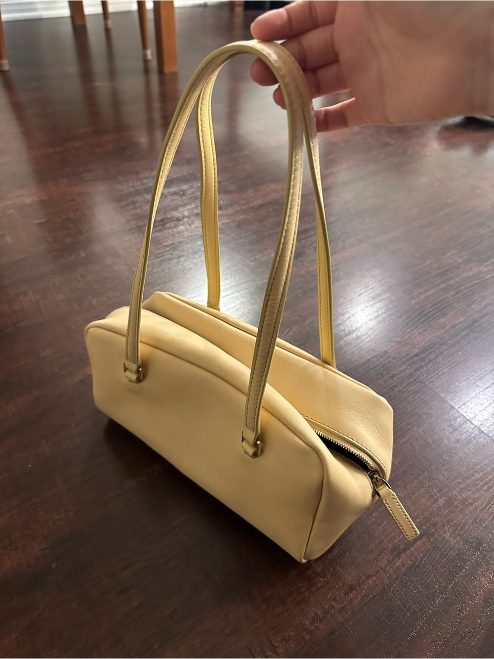 J. Crew Delphine Pale Yellow Leather Shoulder Bag